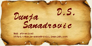 Dunja Sanadrović vizit kartica